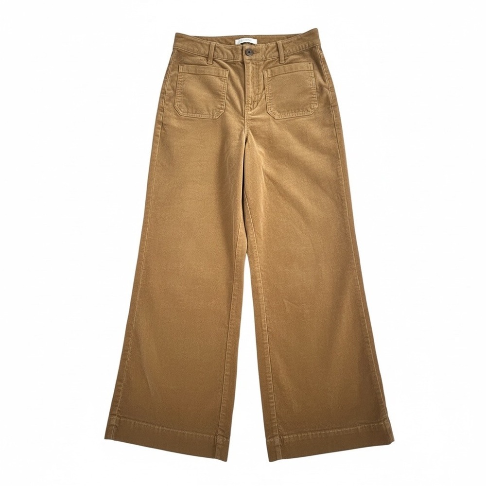 Loft The Palmer Wide Leg Corduroy Pants Brown Camel Tan Womens Size 8 High Rise
